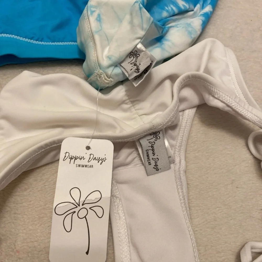 Dippin' Daisy's Crystal Blue and White Tie-Dye Bikini